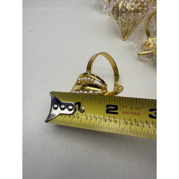 Napkin Rings Set of 8 Gold Pearl Napkin Rings, Napkin Holders for Cloth *READ... - Picture 10 of 15